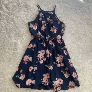 Blue Rain halter flower dress size L